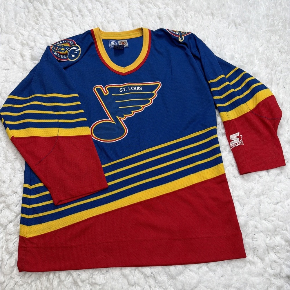 VTG St. Louis Blues Starter Hockey Jersey Men's L / XL  NHL Embroidered Rare!!